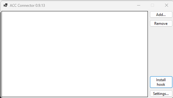 ACC Connector blank window