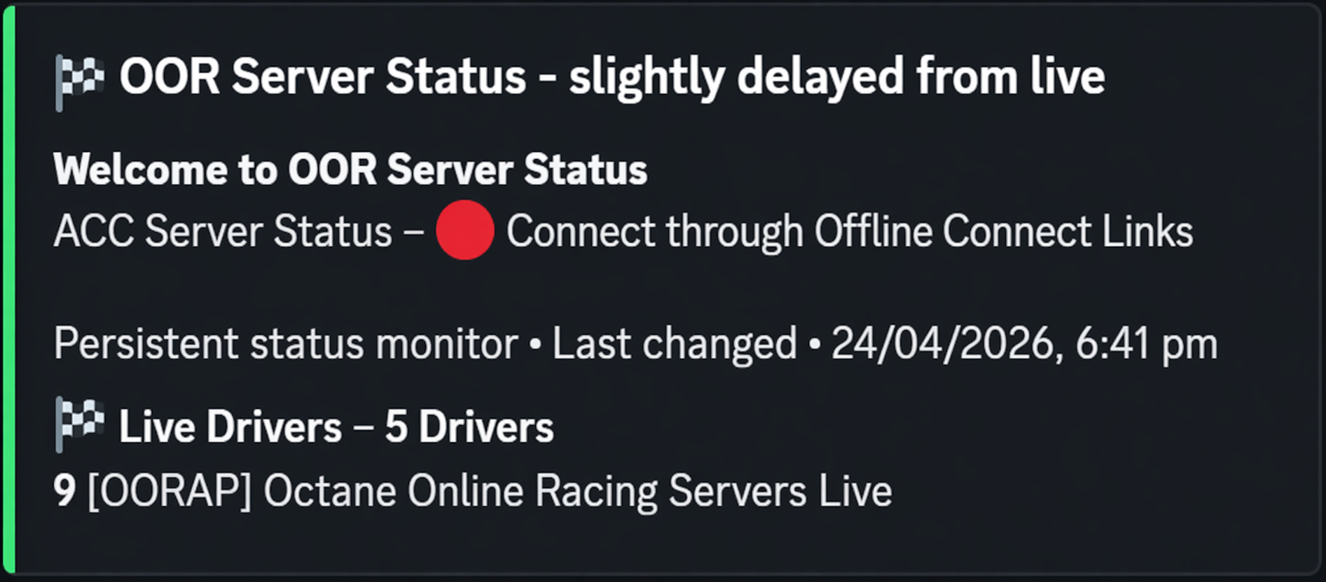 OOR Server Status header in Discord